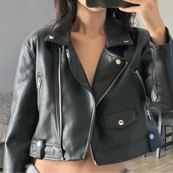 TOPSHOP LEATHER JACKET - Picture 1 of 1